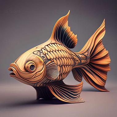 3D model Two tone labeo fish (STL)